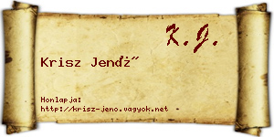 Krisz Jenő névjegykártya